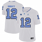 North Carolina Tar Heels 12 Chazz Surratt White College Football Jersey Dzhi,baseball caps,new era cap wholesale,wholesale hats